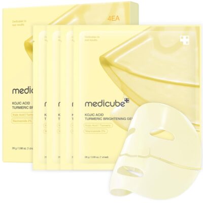Medicube Pacote com 4 Kojic Acid Turmeric Brightening Gold Jelly Gel Máscara facial - Imagem 1