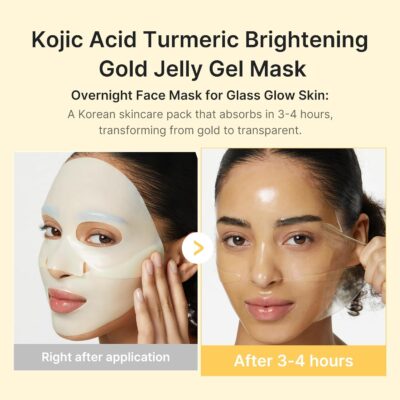 Medicube Pacote com 4 Kojic Acid Turmeric Brightening Gold Jelly Gel Máscara facial - Imagem 4